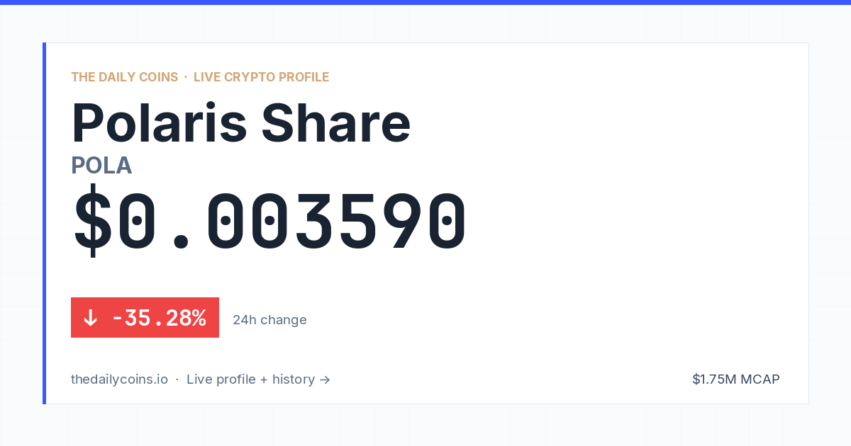 Polaris Share (POLA) Price Prediction 2026: $0.0035897