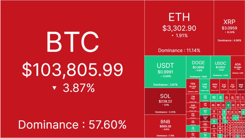 The crypto market reacts to the frenzy